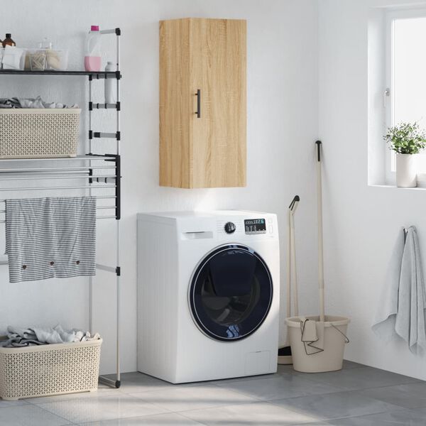 vidaXL Prie sienos montuojama spintelė, sonoma ąžuolo, 34,5x34x90cm