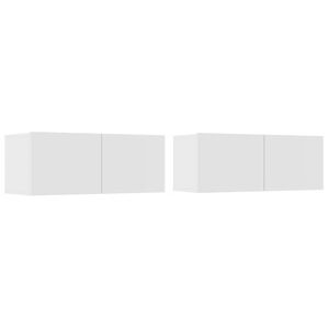 vidaXL Televizoriaus spintelės, 2vnt., baltos, 80x30x30cm, mediena