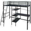 vidaXL Lova su čiužiniu Juoda 200 x 90 cm Metalas