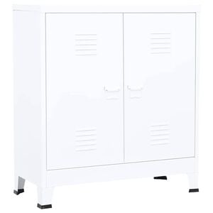 vidaXL Sandėliavimo spintelė, balta, 90x40x100cm, plienas, pramoninė