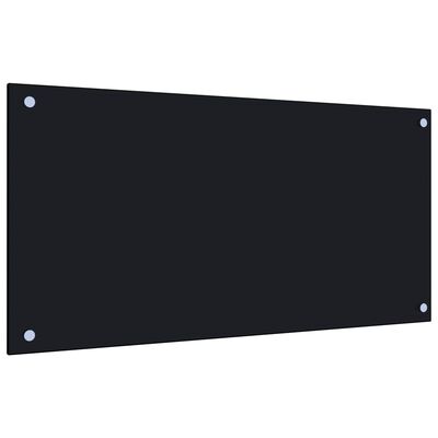 vidaXL Virtuvės sienelė, juodos spalvos, 80x40cm, grūdintas stiklas