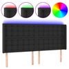 vidaXL Galvūgalis su LED, juodos spalvos, 183x16x118/128 cm