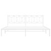 vidaXL Metalinis lovos rėmas su galvūgaliu, baltos spalvos, 200x200cm