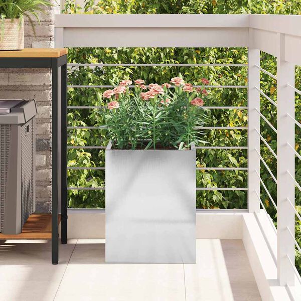 vidaXL Sodo vazonas Sidabro Nerūdijantis plienas