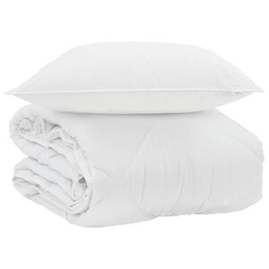 vidaXL Vasaros antklodė su pagalve 2 pcs Balta Mikropluo&scaron;tas