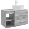 vidaXL Vonios baldų rinkinys 2 pcs Pilka Sonoma Apdirbta mediena