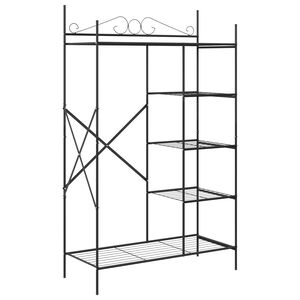 vidaXL Atvira spinta su lentyna Juoda 104,5 x 45 x 172 cm Plienas