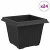vidaXL Kvadratinis gėlių vazonas 24 vnt. Juoda 23 x 23 x 17,5 cm