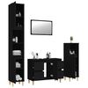 vidaXL Vonios baldų komplektas, 4 dalių, juodas, apdirbta mediena