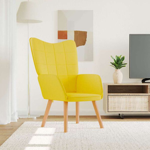 vidaXL Poilsio kėdė, garstyčių geltonos spalvos, audinys