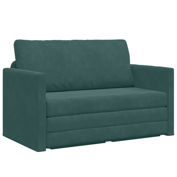 vidaXL Sofa lova 110cm Tamsiai žalia Aksomas