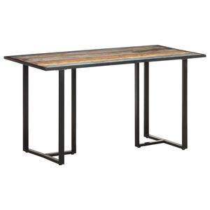 vidaXL Valgomojo stalas, 140cm, perdirbtos medienos masyvas