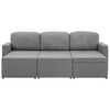 vidaXL Trivietė modulinė sofa-lova, &scaron;viesiai pilkos spalvos, audinys