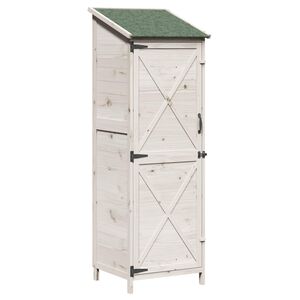 vidaXL Sodo Sandėlys Balta 59,5 x 56 x 176,5 cm Kietasis pu&scaron;inis medis
