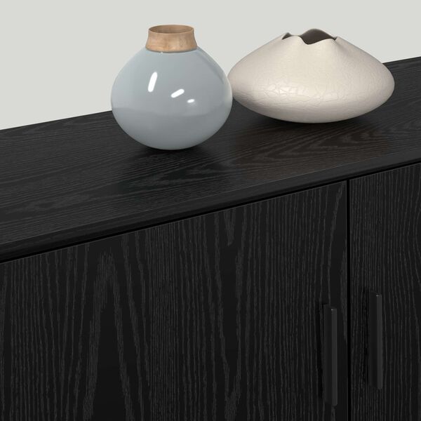 vidaXL Sieninio televizoriaus kabineto komplektas 2 pcs Juodas ąžuolas