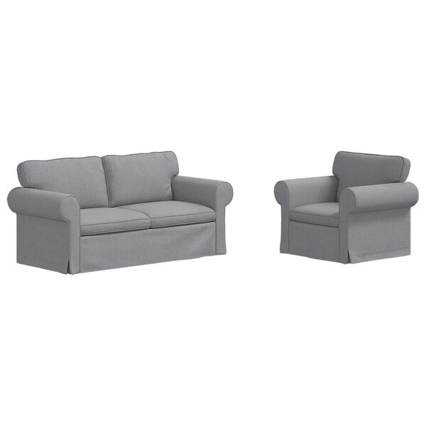 vidaXL Sofa 2 pcs &Scaron;viesiai pilka 175 x 82 x 80 cm audinys