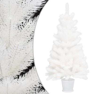 vidaXL Dirbtinė Kalėdų eglutė, balta, 90cm, su tikroviškais spygliais