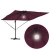 vidaXL Roma Parasol Raudona 286 x 285 x 270 cm