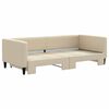 vidaXL Lova su i&scaron;traukiama dalimi, kreminės spalvos, 90x200cm, audinys