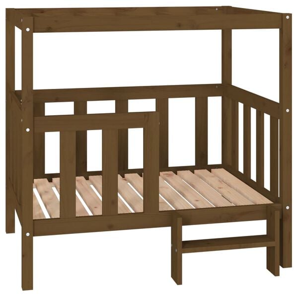 vidaXL Lova &scaron;unims, medaus ruda, 105,5x83,5x100cm, pu&scaron;ies masyvas