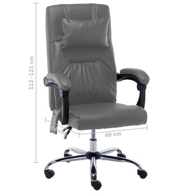 vidaXL Masažinė biuro kėdė, antracito spalvos, dirbtinė oda
