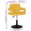 vidaXL Pasukamos valgomojo kėdės, 2vnt., garstyčių geltonos, audinys