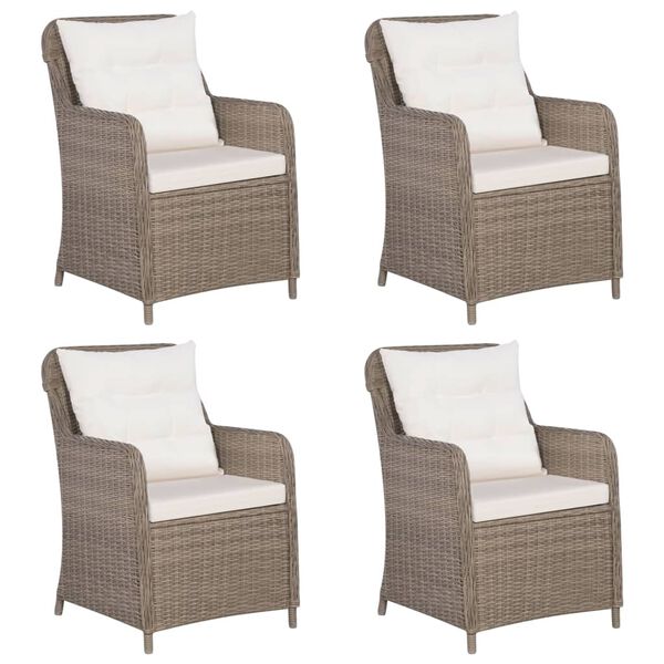 vidaXL Sodo valgomojo baldų komplektas, 5 dalių, rudos spalvos