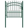 vidaXL Tvoros vartai Emmen su smaigaliais, plienas, 104x97 cm, žali
