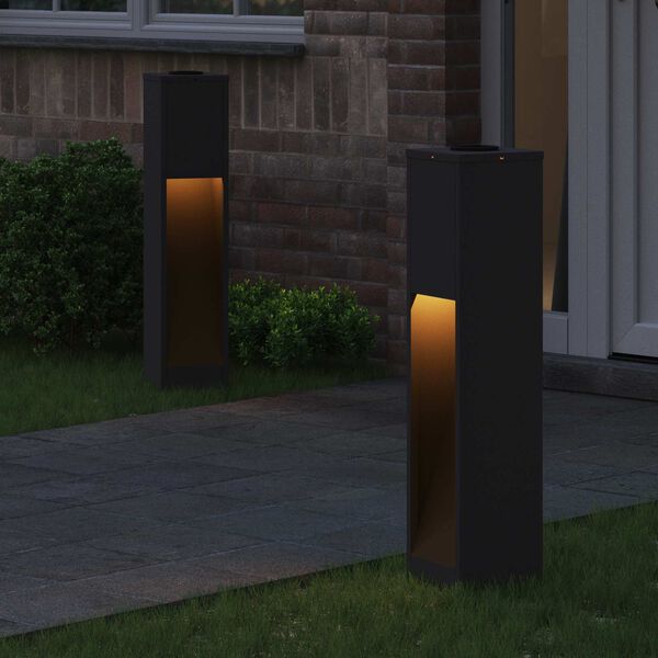 vidaXL Saulės LED takų &scaron;viestuvas 2 pcs Juoda &Scaron;altai valcuotas plienas