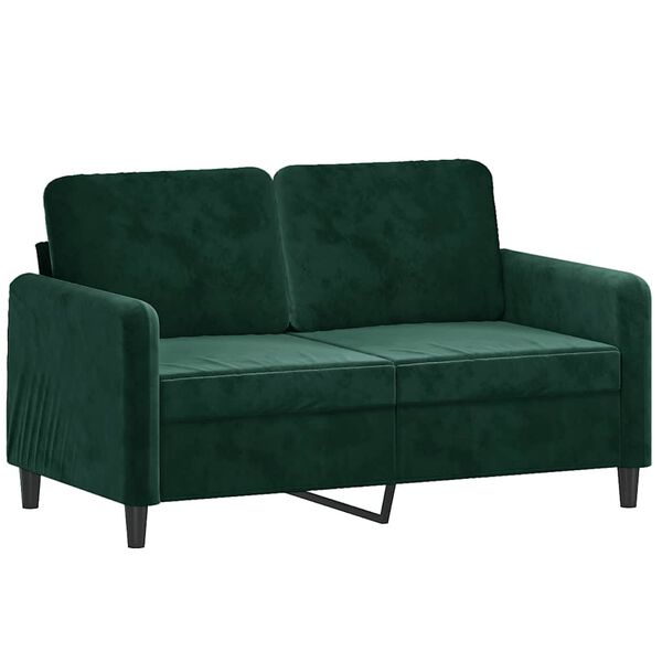 vidaXL Dvivietė sofa, tamsiai žalios spalvos, 120cm, aksomas