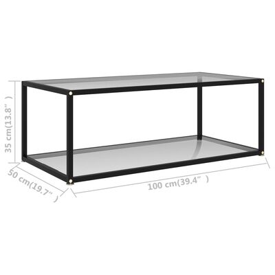 vidaXL Kavos staliukas, skaidrus, 100x50x35cm, grūdintas stiklas