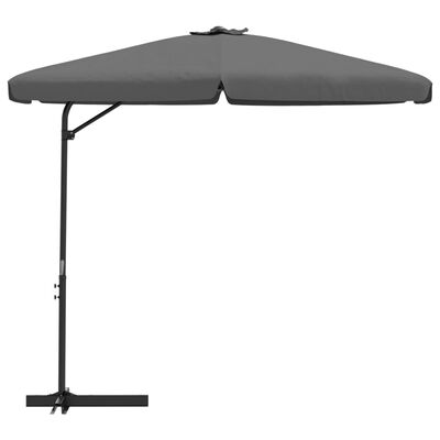 vidaXL Lauko skėtis su plieniniu stulpu, antracito spalvos, 300x250cm