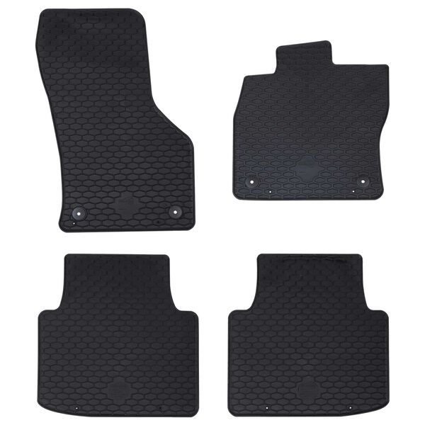 vidaXL Automobilių kilimėlis 4 pcs Juoda Guma