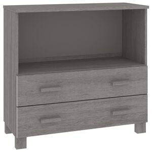 vidaXL &Scaron;oninė spintelė HAMAR, &scaron;viesiai pilka, 85x35x80cm, pu&scaron;is