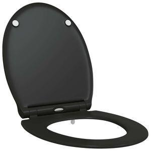 vidaXL Tualeto sėdynė Juoda 45,5 x 37,5 x 3,8 cm Duroplastas