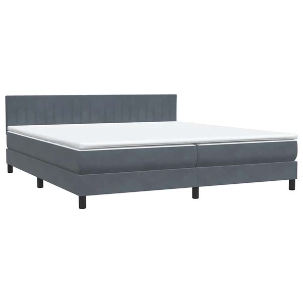 vidaXL Box Spring Lova su čiužiniu Tamsiai pilka 200x210 cm Velvet