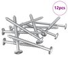 vidaXL Mediniai varžtai 12 vnt. Sidabro M6 x 70 mm Plienas