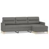 vidaXL Trivietė sofa su pakoja, tamsiai pilkos spalvos, 210cm, audinys