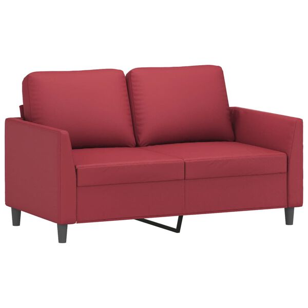 vidaXL Dvivietė sofa, raudonojo vyno spalvos, 120cm, dirbtinė oda