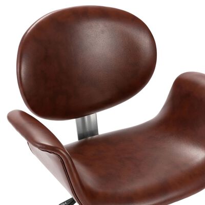 vidaXL Besisukančios valgomojo kėdės, 6vnt., rudos, dirbtinė oda