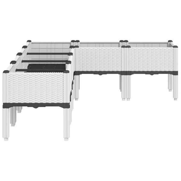 vidaXL Sodo lovelis su kojomis, baltos spalvos, 160x120x42cm, PP