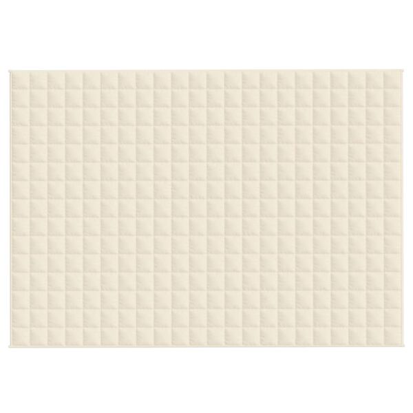 vidaXL Sunki antklodė, šviesi kreminė, 155x220cm, audinys, 7kg