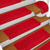 vidaXL Laiptų kilimėliai, 20 vnt., 65x21x4 cm, raudoni, stačiakampiai kra&scaron;tai