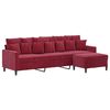 vidaXL Trivietė sofa su pakoja, raudonojo vyno spalvos, 210cm, aksomas
