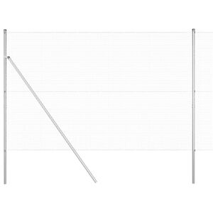 vidaXL Suvirintas vielos tvora žemės tvirtinimas 10 x 1,5 m Sidabrinė