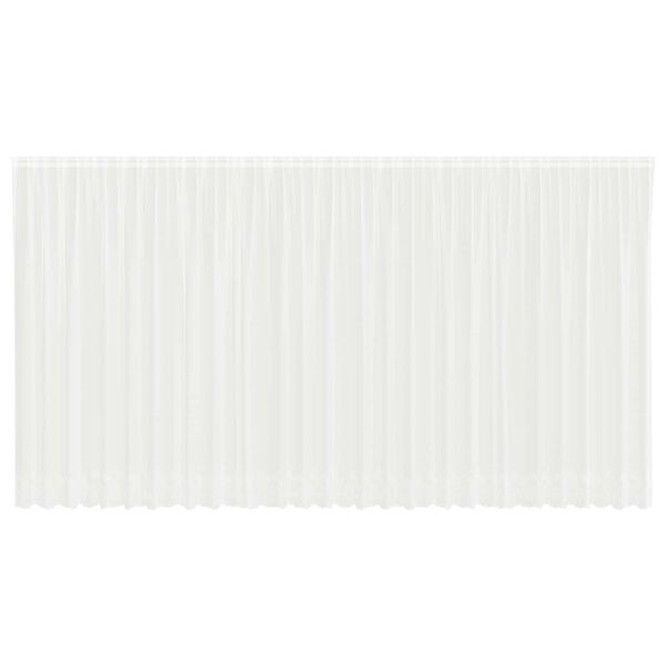vidaXL Nėrinių Užuolaida Gėlių Balta 220 x 750 cm Poliesteris
