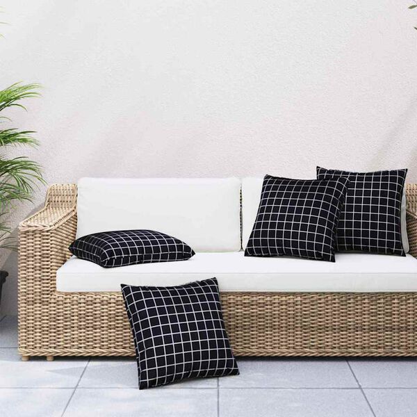 vidaXL I&scaron;sklaidymo pagalvės 4 pcs Juodas ra&scaron;tuotas 50 x 50 cm