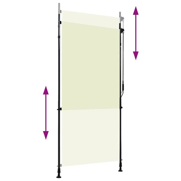 vidaXL Lauko roletas, kreminės spalvos, 100x270cm