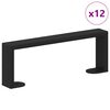 vidaXL Baldų kojelės 12 vnt. Juoda 281 x 40,5 x 100 mm Geležis