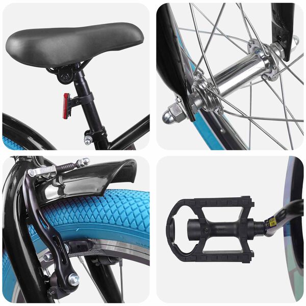 vidaXL Vaikų Dviratis 18 Colių 5&ndash;7 metų vaikams Juoda